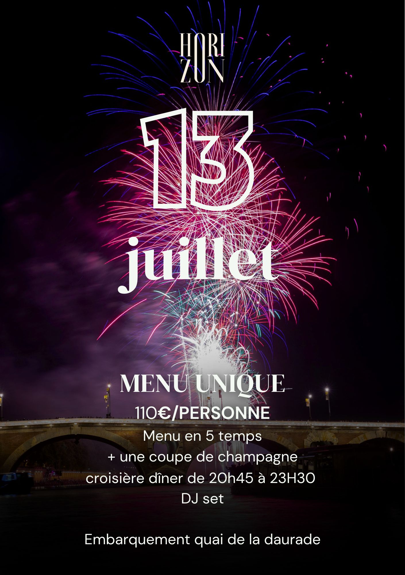 Réservez votre table pour le feu d'artifice